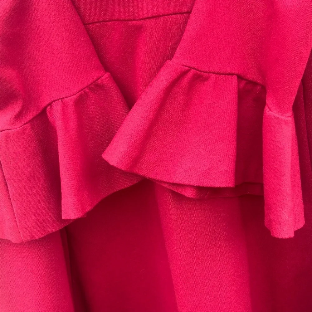 Kate Spade Colorblock Bell Sleeve Ponte Dress Cranberry Burgundy Size M